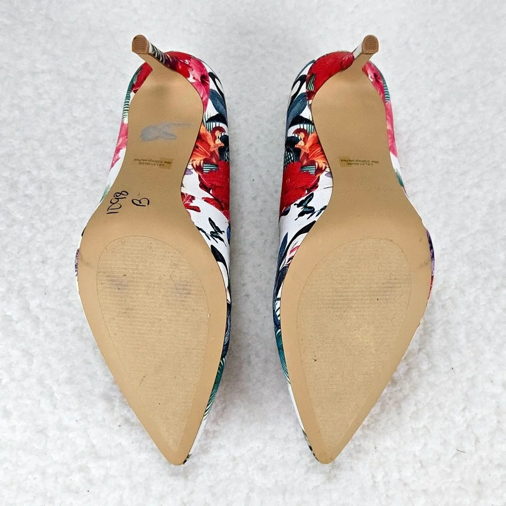 Marc Fisher Darren Tropical Floral Pumps Pointed Toe Stiletto Heels 8M Resort